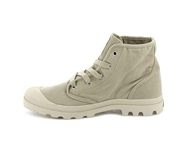 Palladium 92352, sapatilhas altas de tecido para mulher, Bege Saara Ecru
