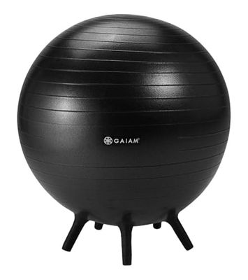Gaiam Silla de Bola de Equilibrio, Silla de Oficina ergonómica Que no se enrolla, Silla de Pelota de Yoga para Escritorio de Oficina en casa con guía de Ejercicios, Bomba de Bola de fácil instalación