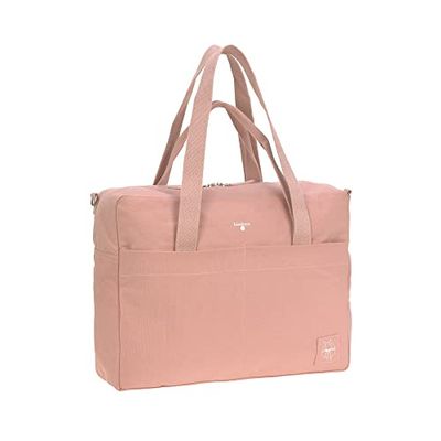 Casual Baby skötväska babyväska barnvagnsväska inklusive sköttillbehör ekologisk bomull tvättbar/grön etikett bomull Essential Bag, ros