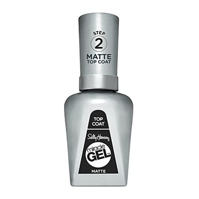 Sally Hansen - Top Coat Matte Miracle Gel - Top Coat Gel Senza Lampada UV - Effetto Manicure Professionale a Lunga Durata - 14,7 ml