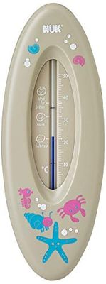 NUK 10256388 badthermometer voor veilig baden, natuurlijke meetvloeistof uit koolzaadolie, Made in Germany, 1 stuk grijs