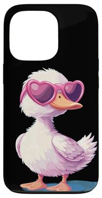 Anatra felice con cuore e bella occhiali da sole Custodia per iPhone 13 Pro