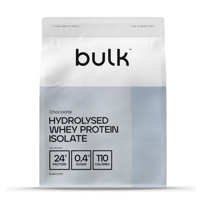 Bulk Hydrolysed Whey Protein Isolate, Protein Shake, Chocolate, 1 kg, 83 Servings, Packaging May Vary