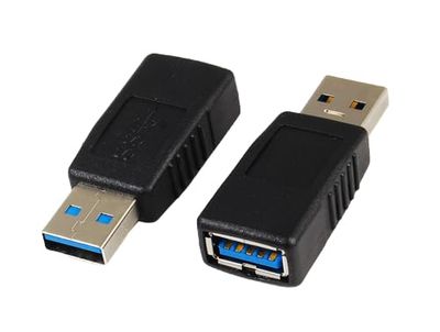 PremiumCord Adapter USB A-stekker naar USB A bus M/F, Super-Speed 5 Gbit/s, USB Type-A-aansluiting, stekkerbescherming, kleur zwart