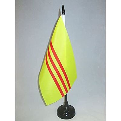 AZ FLAG Drapeau de Table Sud Vietnam 21x14cm - Petit Drapeaux DE Bureau vietnamien - Viet Nam du Sud 14 x 21 cm