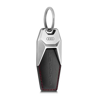Audi Porte-clés E-tron GT 3182100300 - En métal et cuir - Gravure personnalisable - Noir/argent/rouge Taille unique