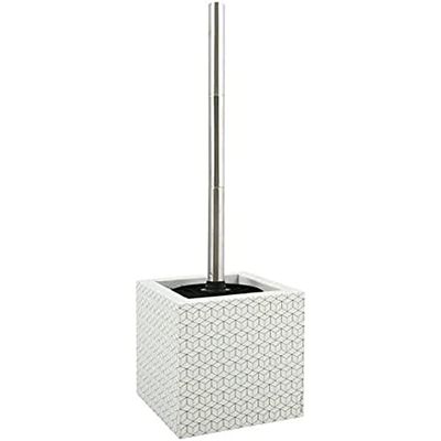 MSV Brosse WC avec Support MDF & Acier INOX Mozaik Blanc
