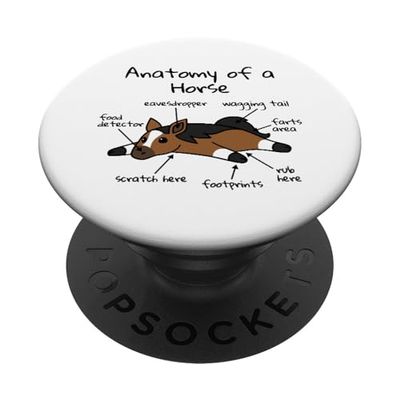 PopSockets Anatomia Di Un Cavallo Animale Domestico PopGrip: Impugnatura per Telefoni Cellulari e Tablet Intercambiabile