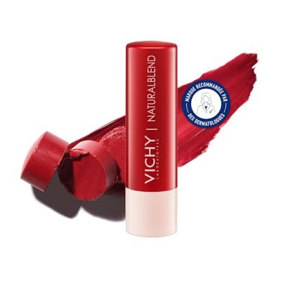 Vichy, Naturalblend, Soin des Lèvres Teinté, Protège et Colore Naturellement, 96% d'Ingrédients d'Origine Naturelle, Enrichi en Cire d'Abeille et Huile de Noix de Coco, Teinte : Rouge, 4,5g