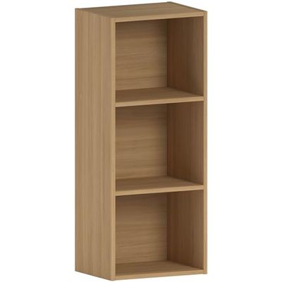 Home Discount Vida Designs Oxford - Estantería de 3 estantes, Hecha de Madera de Roble, para Oficina, Sala de Estar Moderno 80 x 32 x 24 cm Roble