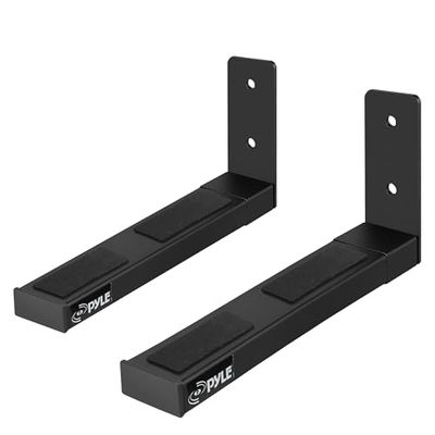 Pyle PSTNDW17 Paire de Supports de Haut-Parleur, Barre de Son, Haut-parleurs Grands ou Petits, Canal Central pour Haut-Parleur, Longueur réglable et Extensible, capacité de 50 kg, Noir