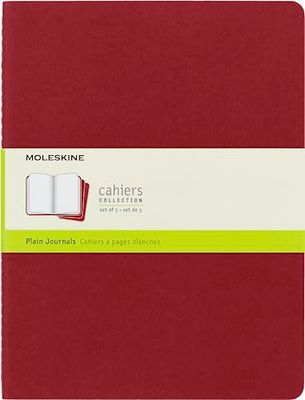 Moleskine CH123 - Set de 3 cuadernos, XL 19 x 25, color rojo