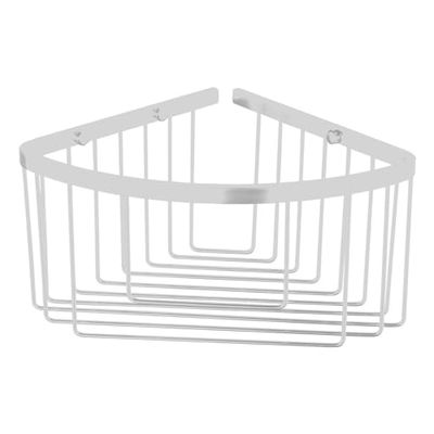 Kibath Panier Porte-Gel d'angle ALB Finition Blanc Mat fabriqué en Laiton