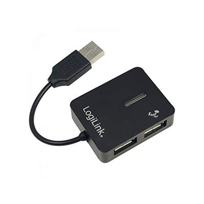 LogiLink Smile 4 Port USB 2.0 Hub - Black