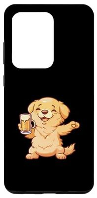 Carcasa para Galaxy S20 Ultra Golden Retriever Perro Con Cerveza | Cómic Divertido