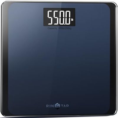 RunSTAR 550lb digital badrumsvåg för kroppsvikt med extra bred plattform och stor LCD-skärm Noggrann högprecisionsvåg med extra hög kapacitet