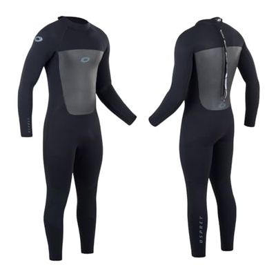 Osprey Combinaison de triathlon pleine longueur 5 mm pour hommes, combinaison d'hiver, combinaison de plongée en néoprène pour adultes, Pro, noir, M-grand