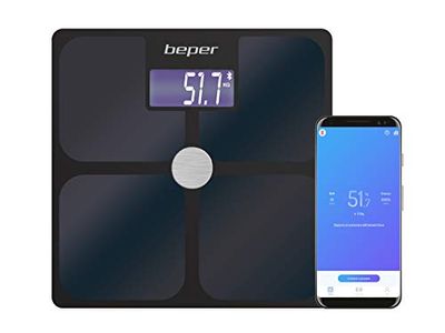 BEPER P303BIP050 Impedance Personal Scale with APP ScaleUp, Bluetooth for iOS- Android, 21 Body Values, Unlimited Users, Statistics/Historical Data,180 kg