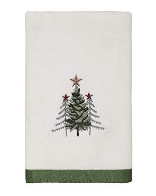 Avanti Linens Trees Collection Serviette de Toilette en Coton Blanc