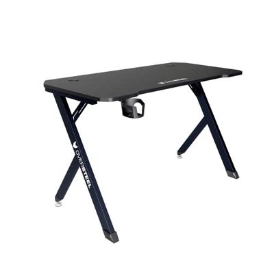 Oversteel - Vitallium Gaming Tafel 120x60x75 cm, Oppervlak van koolstofvezel, Ergonomisch, Beker- en Headsethouder, Computerbureau, Zwart