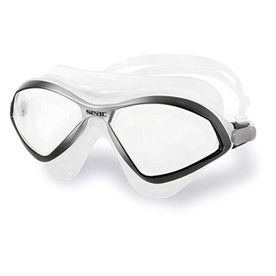 SEAC Diablo, Zwembril voor Dames en Heren, Perfect voor Zwembaden en Open Wateren, Zwart/Zilver, Standaard