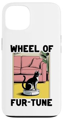 Wheel Of Fur-Tune Robot Vacuum Cleaner Funny Cat Case for iPhone 13