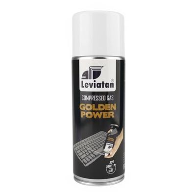 Leviatan Spray de Aire Comprimido 200 ml – Limpiador de Polvo para PC, Teclado, Impresora, TV – Uso Invertido 360° – con Boquilla de Precisión