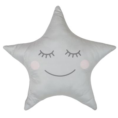 HOME DECO KIDS Cojín de Estrella Gris, 44 x 37 cm, para decoración de habitación Infantil