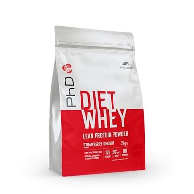 PhD Nutrition Diet Whey - High Protein Lean Matrix, Strawberry Delight - 80 Servings Per 2 kg Bag