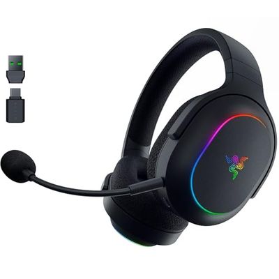 Razer Barracuda X Chroma - Auriculares inalámbricos para Juegos multiplataforma con 6 Zonas Chroma RGB (SmartSwitch Hyperspeed y Bluetooth, Altavoces de 40mm, micrófono Desmontable) Negro