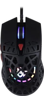 Konix Dungeons & Dragons Souris Gaming Filaire Ultra Light 70 g pour PC - 7 Niveaux DPI - Rétroéclairage LED Arc-en-Ciel - Noir