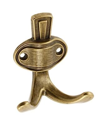 GTV - Gancio appendiabiti Coruna piccolo – Superficie: ottone antico – Altezza: 76 mm – Larghezza: 68 mm – Gancio appendiabiti per porta, bagno, cucina, corridoio, ufficio, gancio in metallo fai da