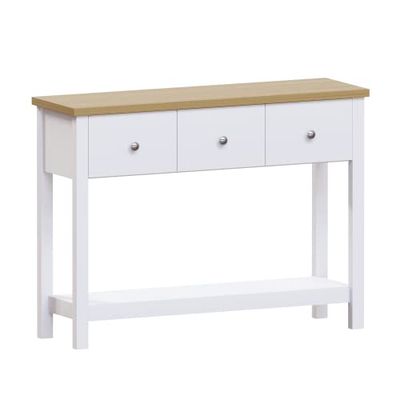 Vida Designs Arlington Console Tafelplank Hal Side End Kaptafel MDF (Wit, 3 Laden)