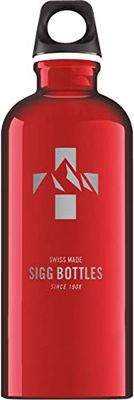 Sigg - Gourde Aluminium - Traveller Red Mountain - Certifiée Neutre En CO2 - Convient Aux Boissons Gazeuses - Étanche & Légère - Sans BPA - Pour Sport, Camping, Randonnée - Rouge Montagne - 0,6L