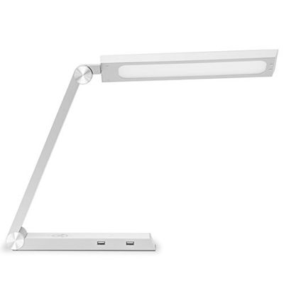 Gastroback, zilver 60000 Design Light & Charge, A++ naar A, led-bureaulamp met inductief laadstation, Qi draadloze oplader en USB-poorten, 60 watt, plastic, geïntegreerd, W, 28 x 6 x 32 cm