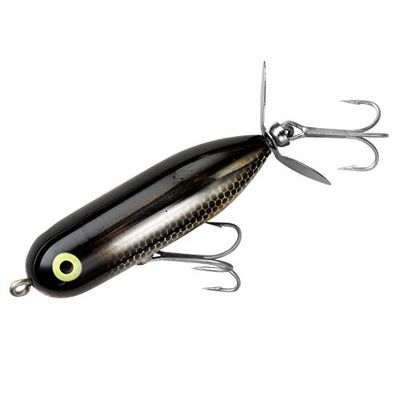 Heddon Torpedo Prop-Bait Leurre de pêche en Eau de Surface avec Action rotative, Noir Brillant, bébé Torpedo (0,9 g)