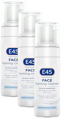 E45 Face Wash Foaming Cleanser – Daily Face Cleanser for Dry and Sensitive Skin – Gentle Facial Cleanser – Removes Excess Oil and Makeup for Clean, Soft Skin - Skin Care Facewash for Women & Mens Skin