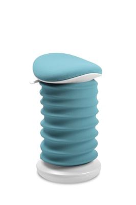 TOPSTAR Sitness Tabouret Dynamique certifié 4D AGR Blanc Papyrus Turquoise – Tabouret de Bureau Ergonomique – Hauteur réglable – Renforce Le Dos – Soulage Les disques intervertébraux