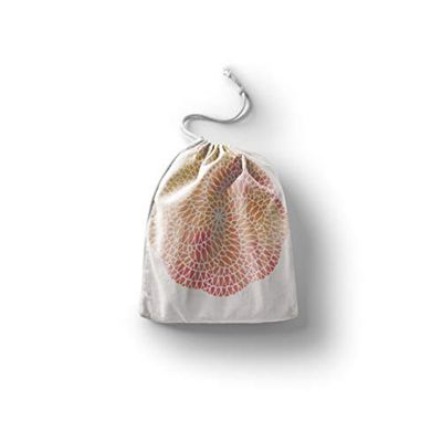 Bonamaison Imprimé Sacs de Coton avec Cordon, Sac D'Épicerie, Sac À Provisions, Réutilisables, Écologique, Pliable, Taille: 20x30 Cm