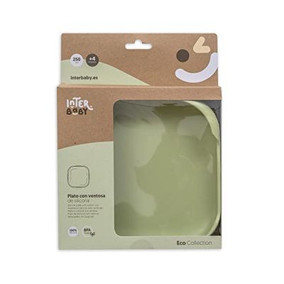 Silicone Suction Cup Dinner Plate in Olive Green