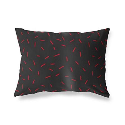 BonaMaison Fundas para Cojínes, Negro Rojo Funda de Almohada para Sofá Coche Silla Oficina Cama Decorativa Moderna Decoración del Hogar, 45x60 Cm - Diseñado y Fabricado en Turquía