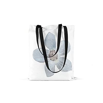 Bonamaison Printed Tote Bag, Reusable Grocery Bag, Shopping Bag, Machine Washable, Foldable, Canvas Cloth Bag with Black Handles, Size: 48x55 Cm