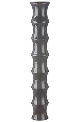 Gilde Vase en Verre XL Bamboo - Grand Vase décoratif de Sol Gris foncé - Hauteur 85 cm