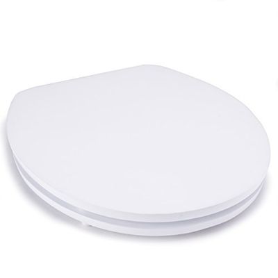 MSV Tapa Inodoro MDF Acabado Blanco Brillo - Bisagras INOX
