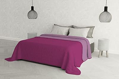 Italian Bed Linen Trapuntino Estivo Elegant, Matrimoniale, Fucsia/Lilla