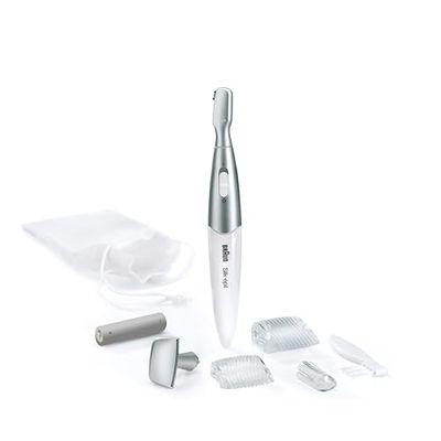 Braun Silk-épil Bikini Styler 3-En-1 Rasoir Électrique Femme, Épilation Et Stylisation Précises, Noir/Argenté une tête spéciale bikini et 2 sabots de tonte, FG1100
