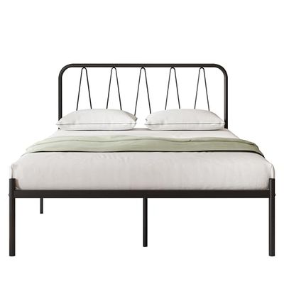 Novilla Rete Letto Singolo 90x190 Struttura Letto della Piattaforma con Testiera, Supporto a Doghe in Acciaio, Base del Materasso, Design Moderno, Spazio di Archiviazione, Nero