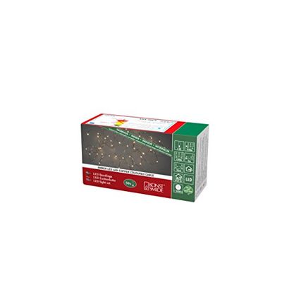 Konstsmide Guirlande Lumineuse de Noël à LED à Fil Nu/Utilisation en intérieur (IP20)/50 diodes Blanches ambrées/transformateur d'intérieur 3 V/Fil de cuivre 6386-860
