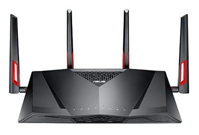 ASUS DSL-AC88U Router inalámbrico Doble Banda (2,4 GHz / 5 GHz) Gigabit Ethernet Negro, Rojo