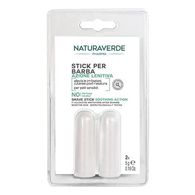 Naturaverde | Pharma - 2 palos para después del afeitado para hombre, para barba de acción calmante, para pieles sensibles, 100% natural, 2 x 5 g